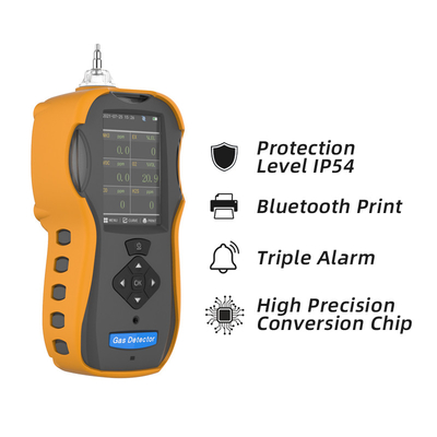 TFT LCD ডিসপ্লে CO H2S CO2 pid voc NH3 NO2 SO2 পোর্টেবল মাল্টি গ্যাস ডিটেক্টর গ্যাস লিক টেস্টের জন্য